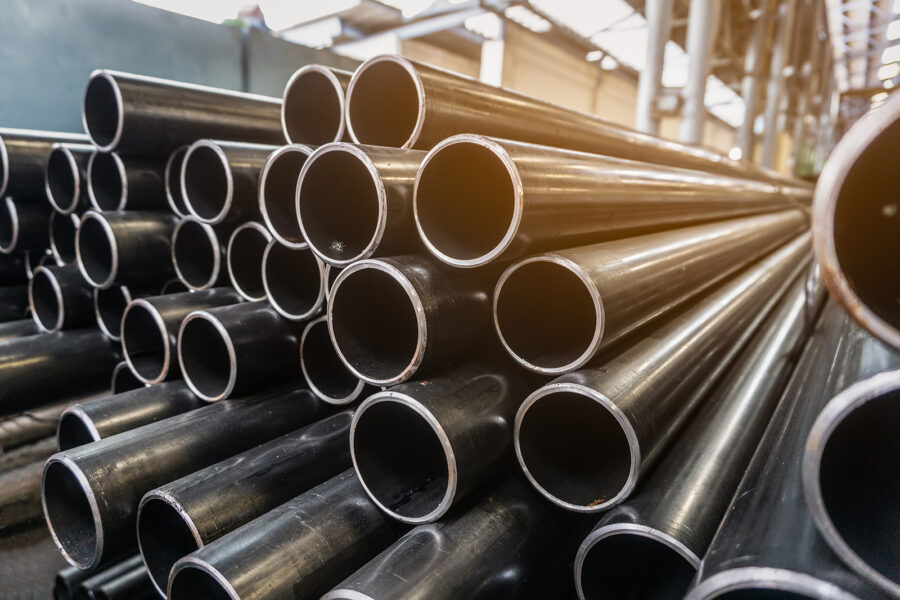 Pile of steel pipes